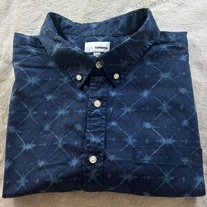 Sonoma Men's Navy Geometric Button-Down Shirt Size 3XB